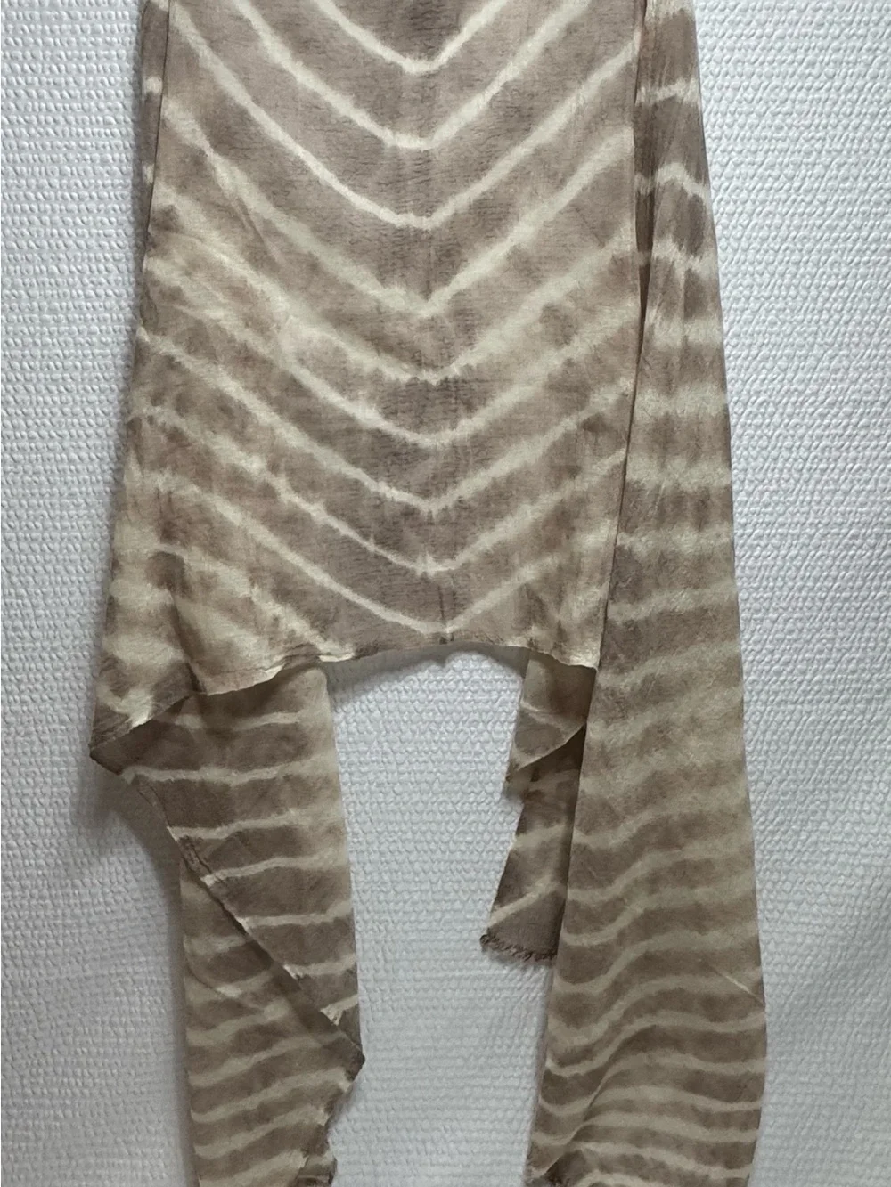 Chicos tie dye Beige & Cream Striped Lightweight Shawl